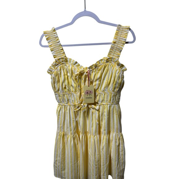 Entro Size S NWT Lemon Yellow Mini  Sundress - Picture 7 of 15